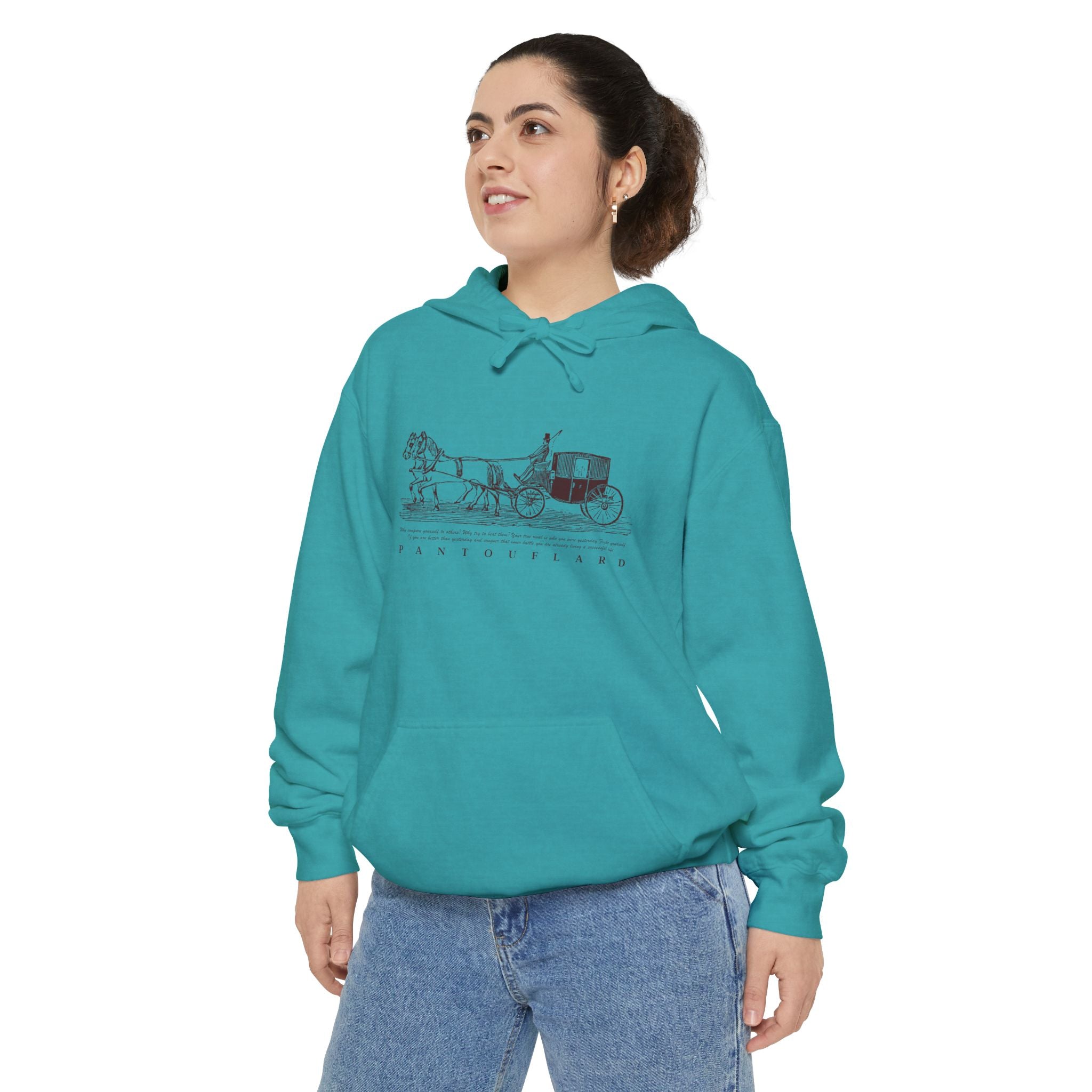 Old Money Equestrian Heritage Hoodie - The Heritage Carriage I (Premium Garment-Dyed Heavyweight Fleece)