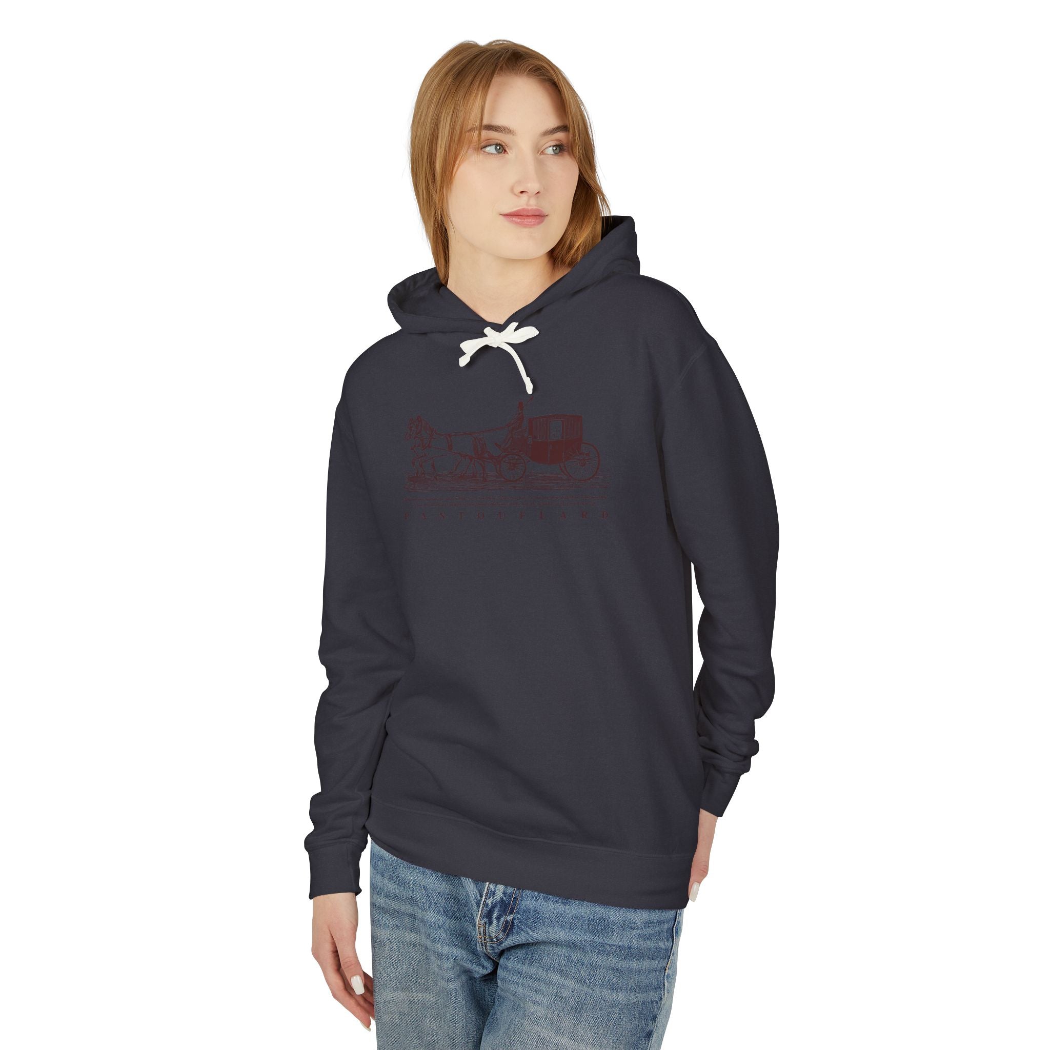 Old Money Equestrian Heritage Hoodie - The Timeless Carriage I (Lightweight 100% Cotton)