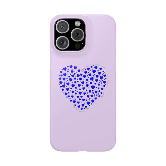 Blue Heart Slim iPhone Case