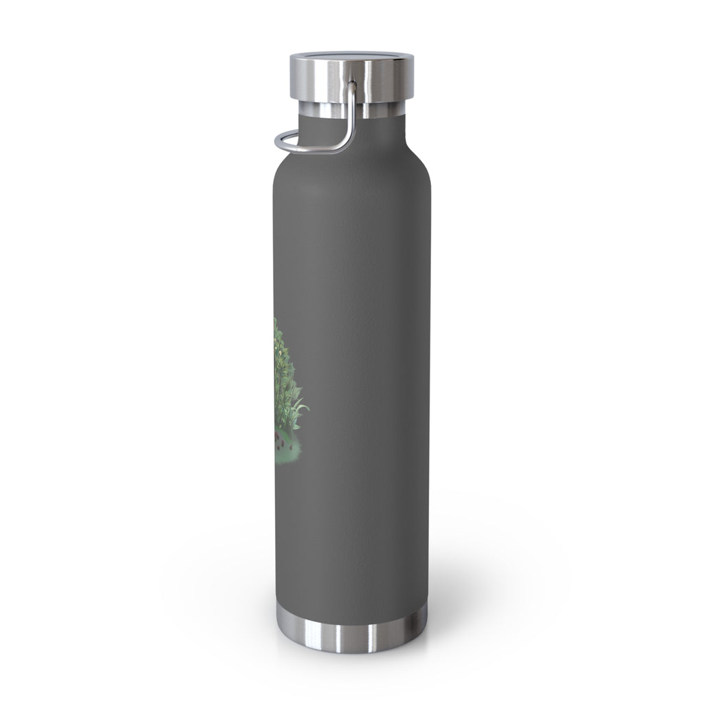 Black Mysterious Black Cat in Bushes 22oz Copper Vacuum Insulated Bottle
