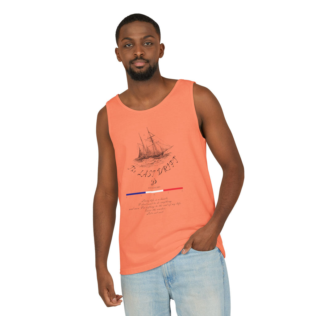 Unisex White Last Drift Cotton Garment-Dyed Tank Top