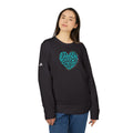 Adidas Unisex Black Mint Heart Fleece Crewneck Sweatshirt