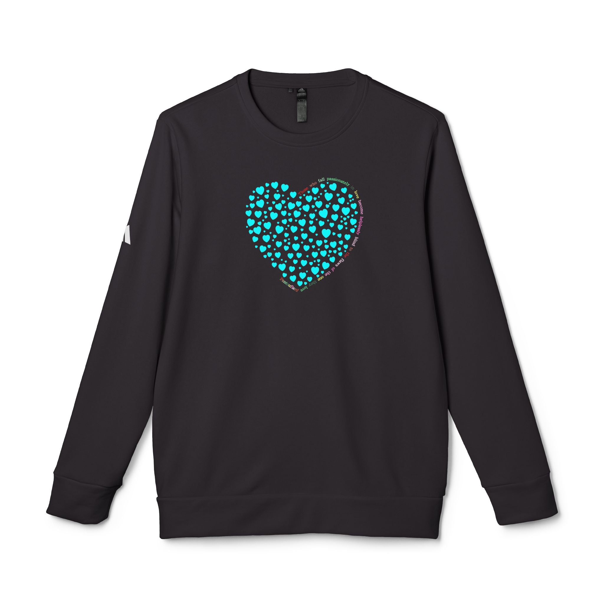 Sudadera unisex Adidas® con cuello redondo y diseño de corazón menta
