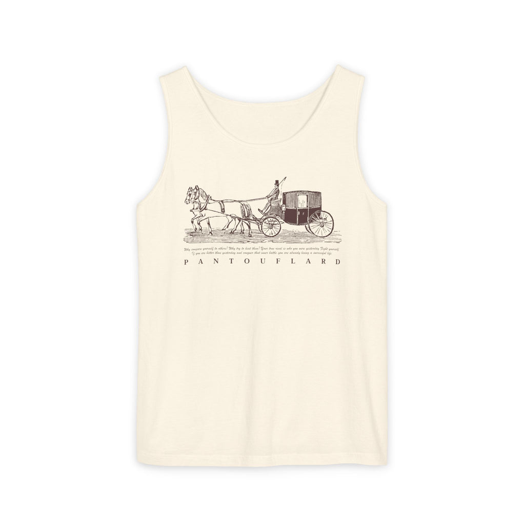Unisex Brick Red Pantouflard Carriage Cotton Garment-Dyed Tank Top
