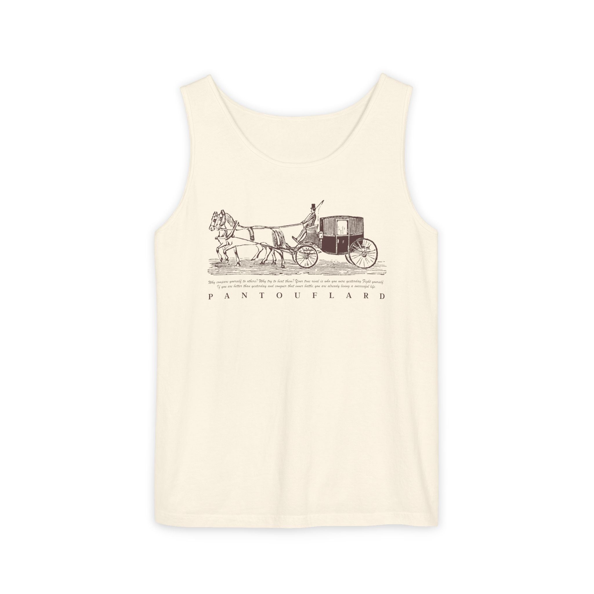 Unisex Brick Red Pantouflard Carriage Cotton Garment-Dyed Tank Top