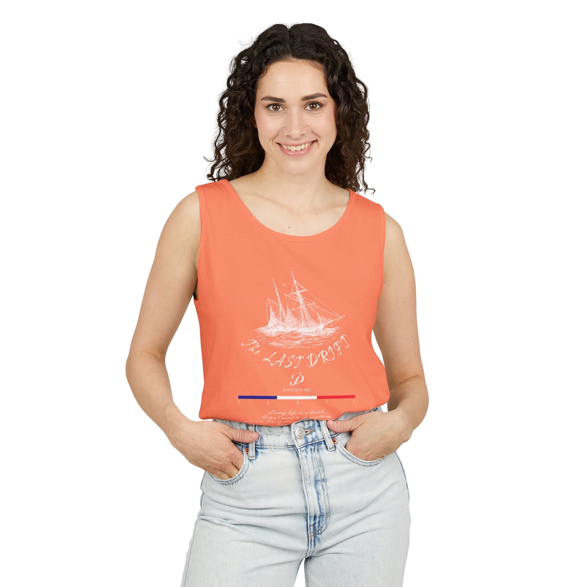 Unisex Black Last Drift Cotton Garment-Dyed Tank Top
