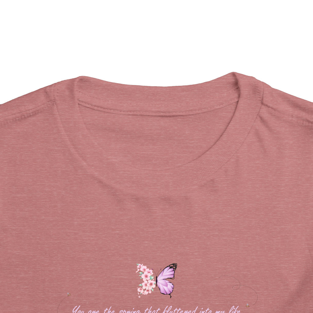 Toddler Yellow Floral Butterfly Spring Quote 100% Cotton Short Sleeve Tee