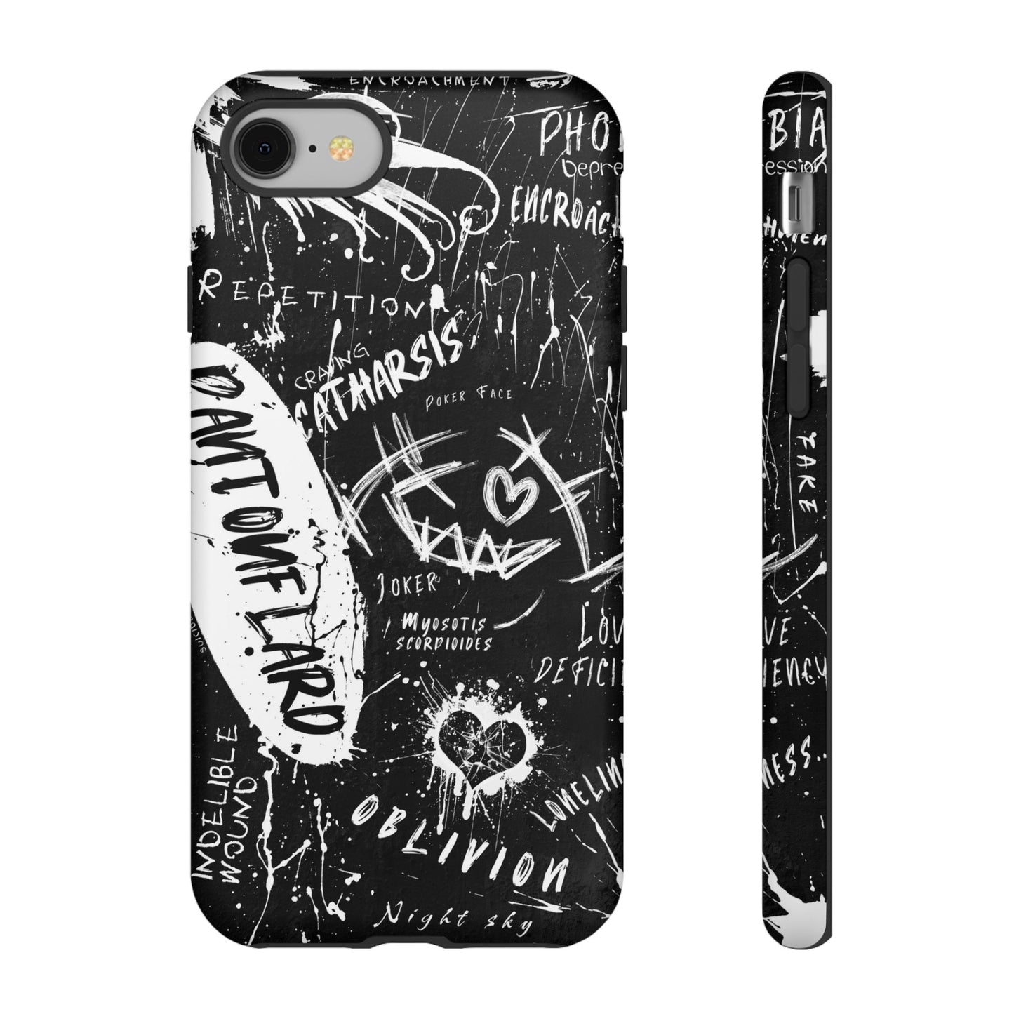 Fundas resistentes: funda atrevida para iPhone, Galaxy, Google Pixel, diseño de grafiti negro, estética urbana, regalo para amantes del arte, accesorios de teléfono modernos, estilo callejero
