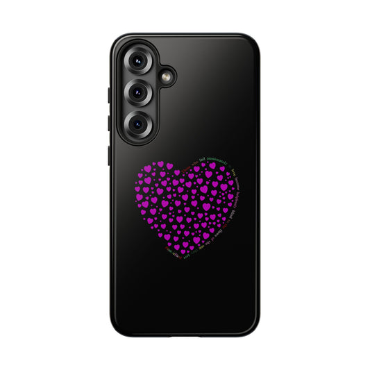 iPhone, Galaxy, Google Pixel phone Pink Heart cases (54 Types)