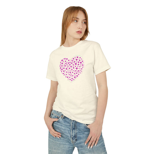 Pink Heart Unisex Heavyweight Cotton Shirt