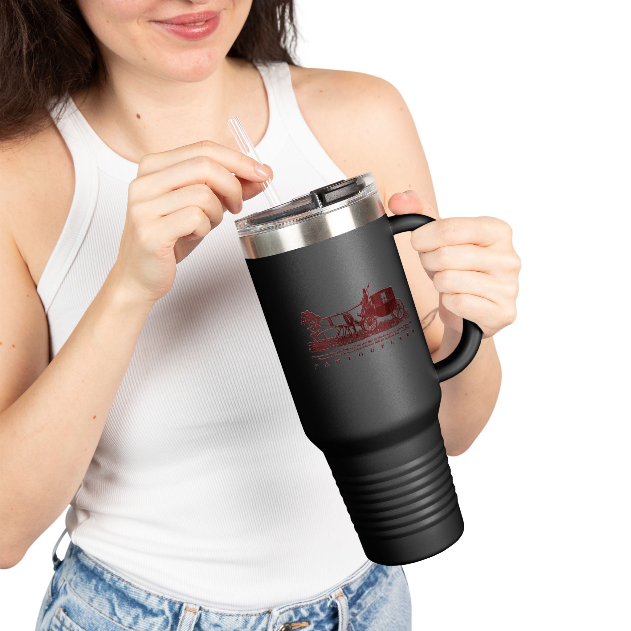 Olive Green Vintage Carriage Quote 40oz Stainless Steel Insulated Travel Mug