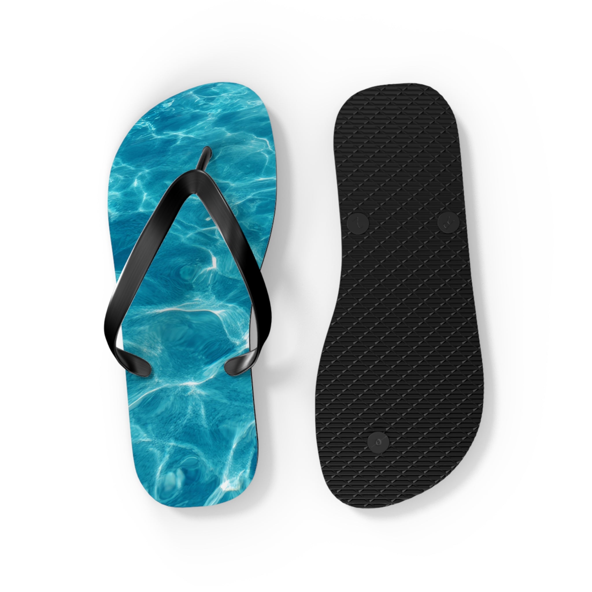 Men's/Women's Pool Water Reflection Flip Flops - Vaporwave Beach Sandals
