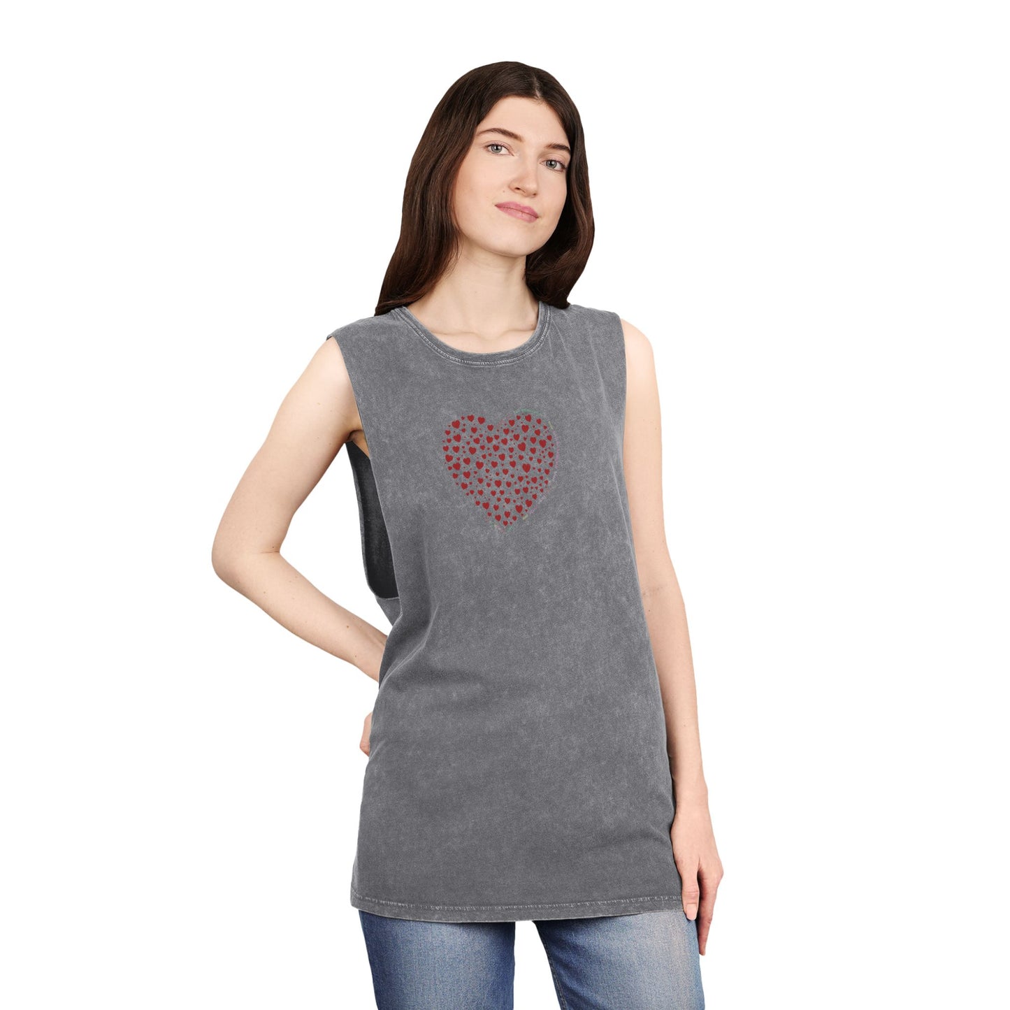 Unisex Casual Tank Top (Red Heart)