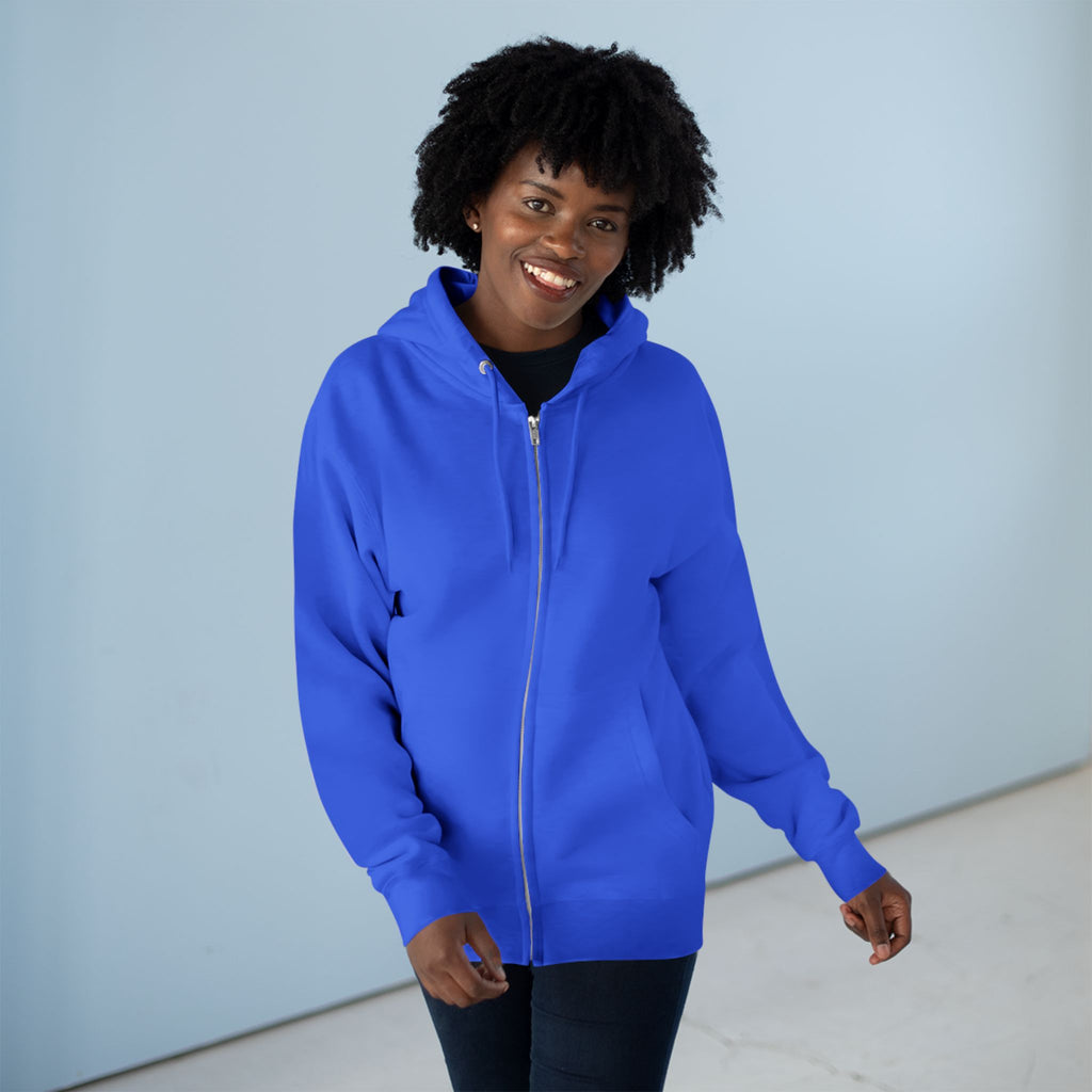 Unisex Black Pantouflard Chick Cotton Blend Zip Hoodie