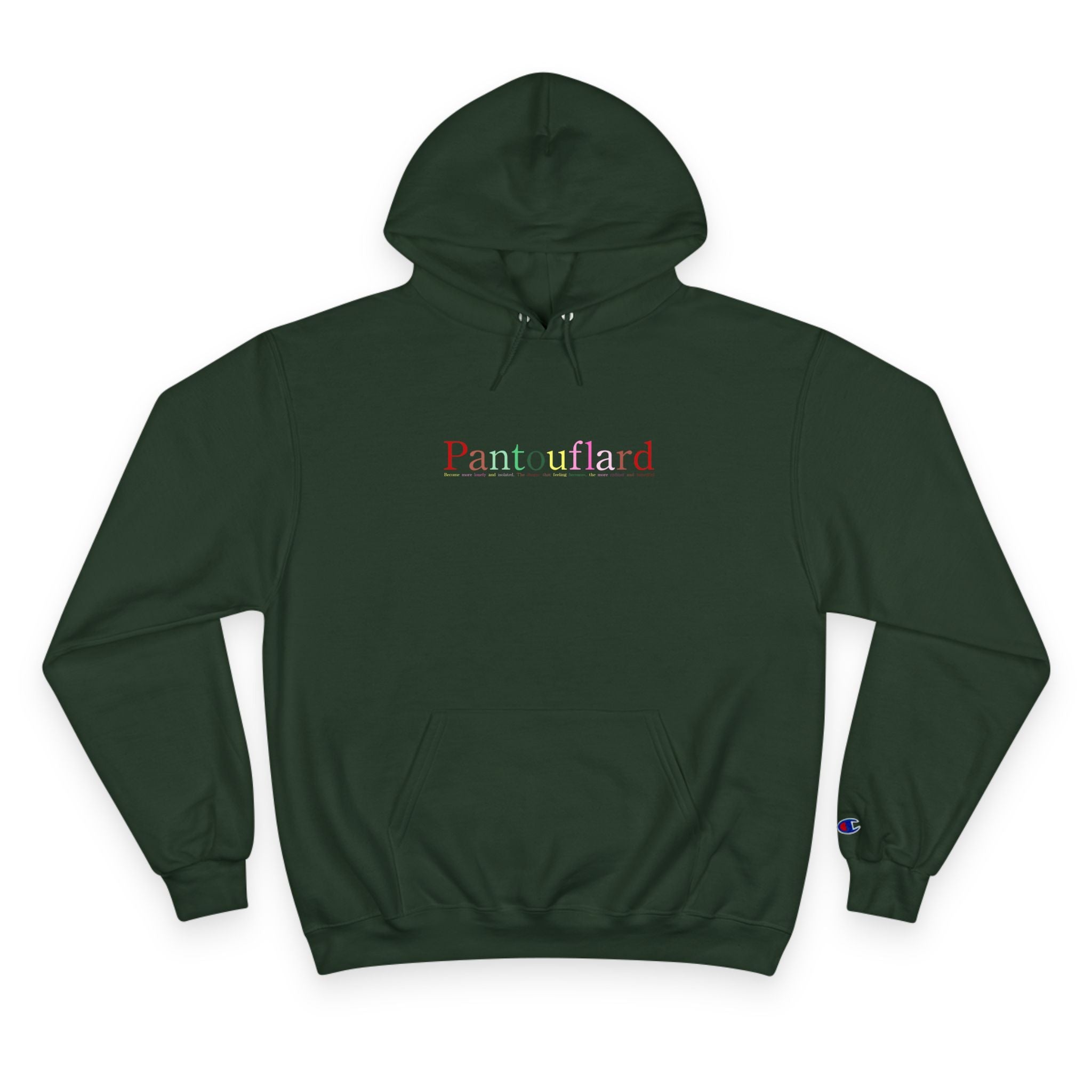 Old Money Aesthetic Champion Hoodie - Pantouflard Pastel Logo (Premium Powerblend Fleece)