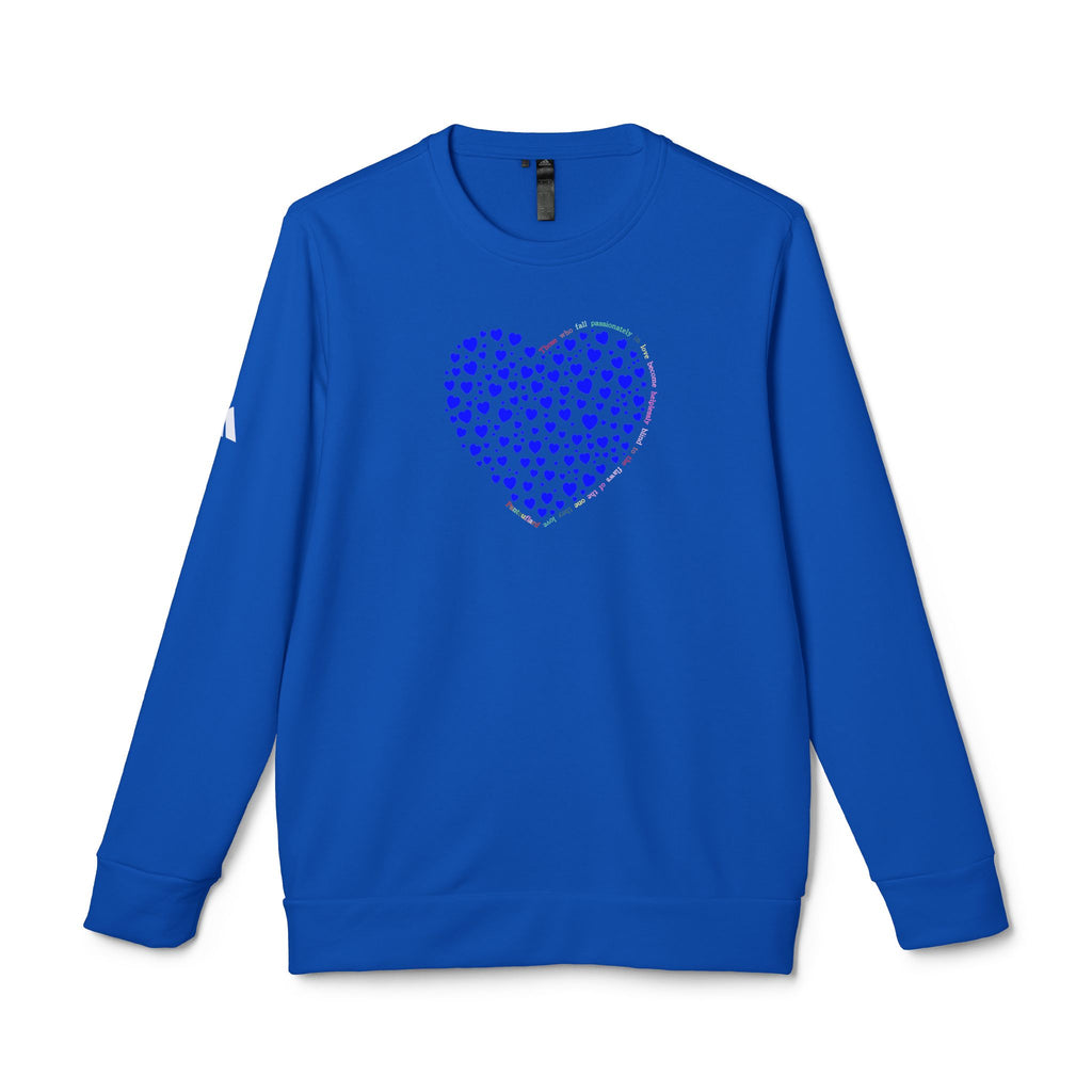 Adidas® Unisex-Sweatshirt mit Rundhalsausschnitt und blauem Herzmotiv
