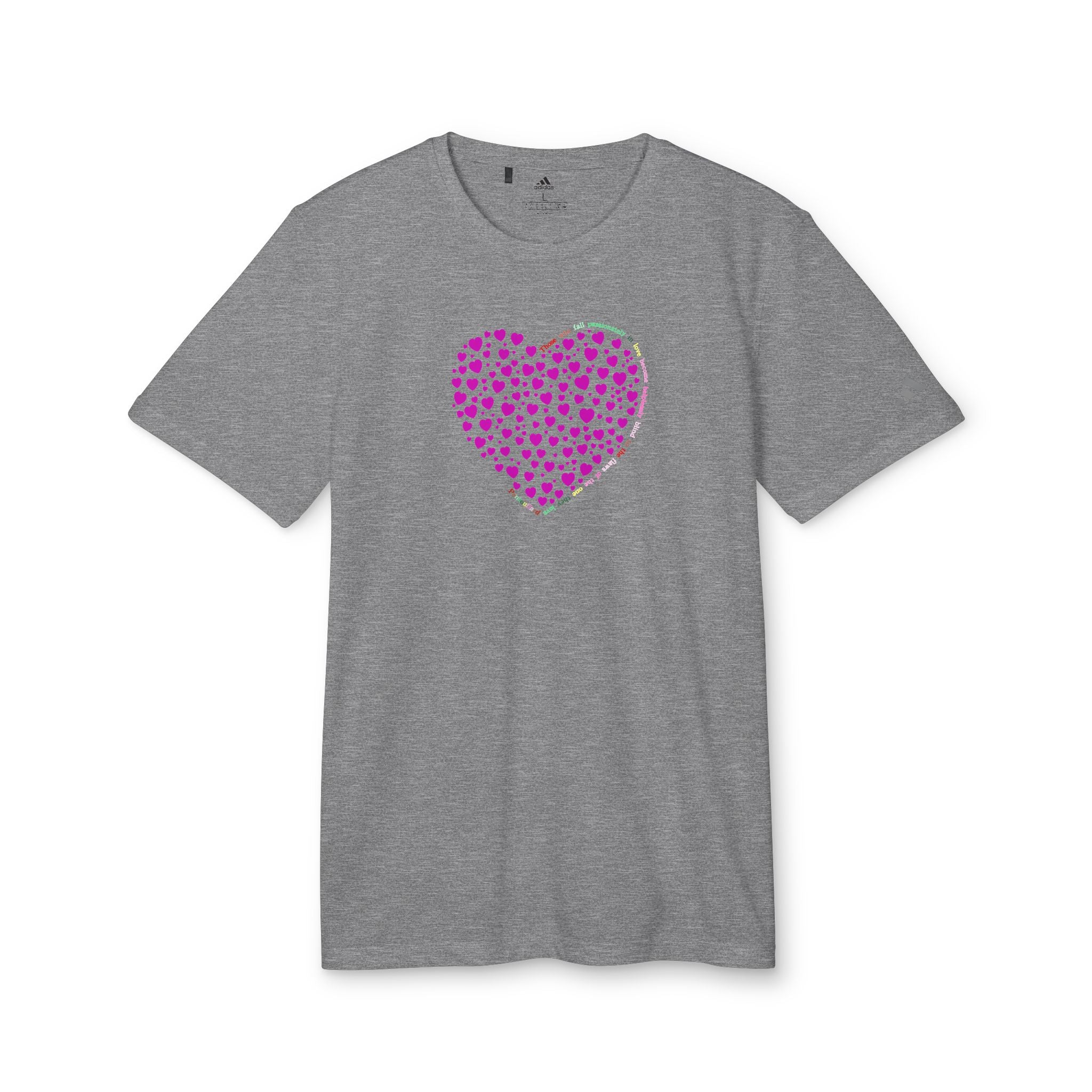 Camiseta Deportiva Unisex Adidas® con Diseño de Corazón Rosa