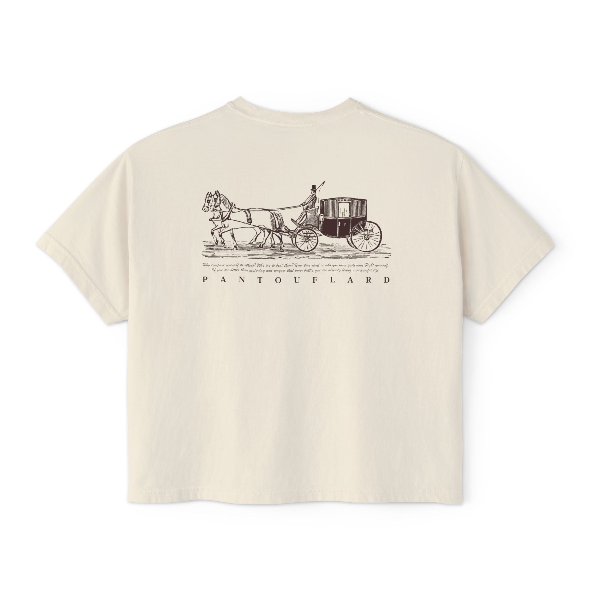 Old Money Equestrian Boxy Tee - The Timeless Carriage I (Comfort Colors 3023CL Back Print)