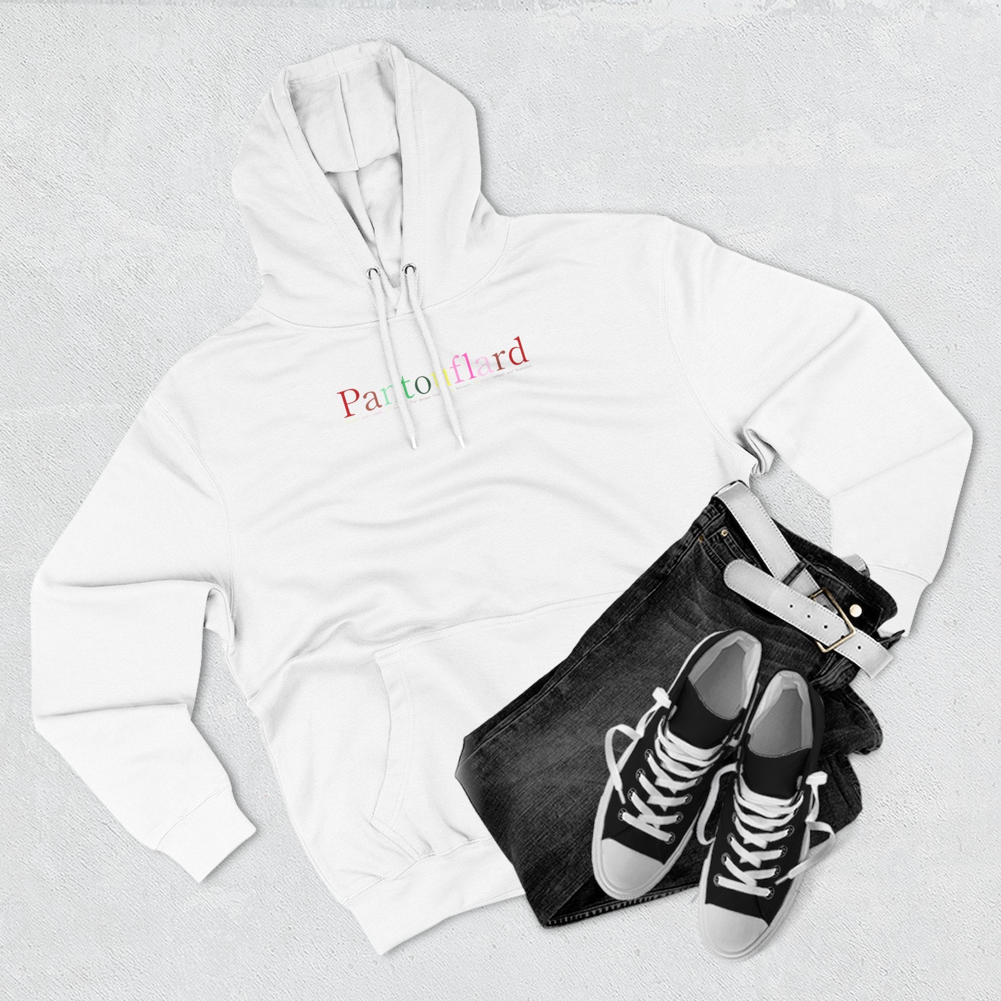 Old Money Aesthetic Premium Hoodie - Pantouflard Colorful Logo (Lane Seven 3-End Fleece)