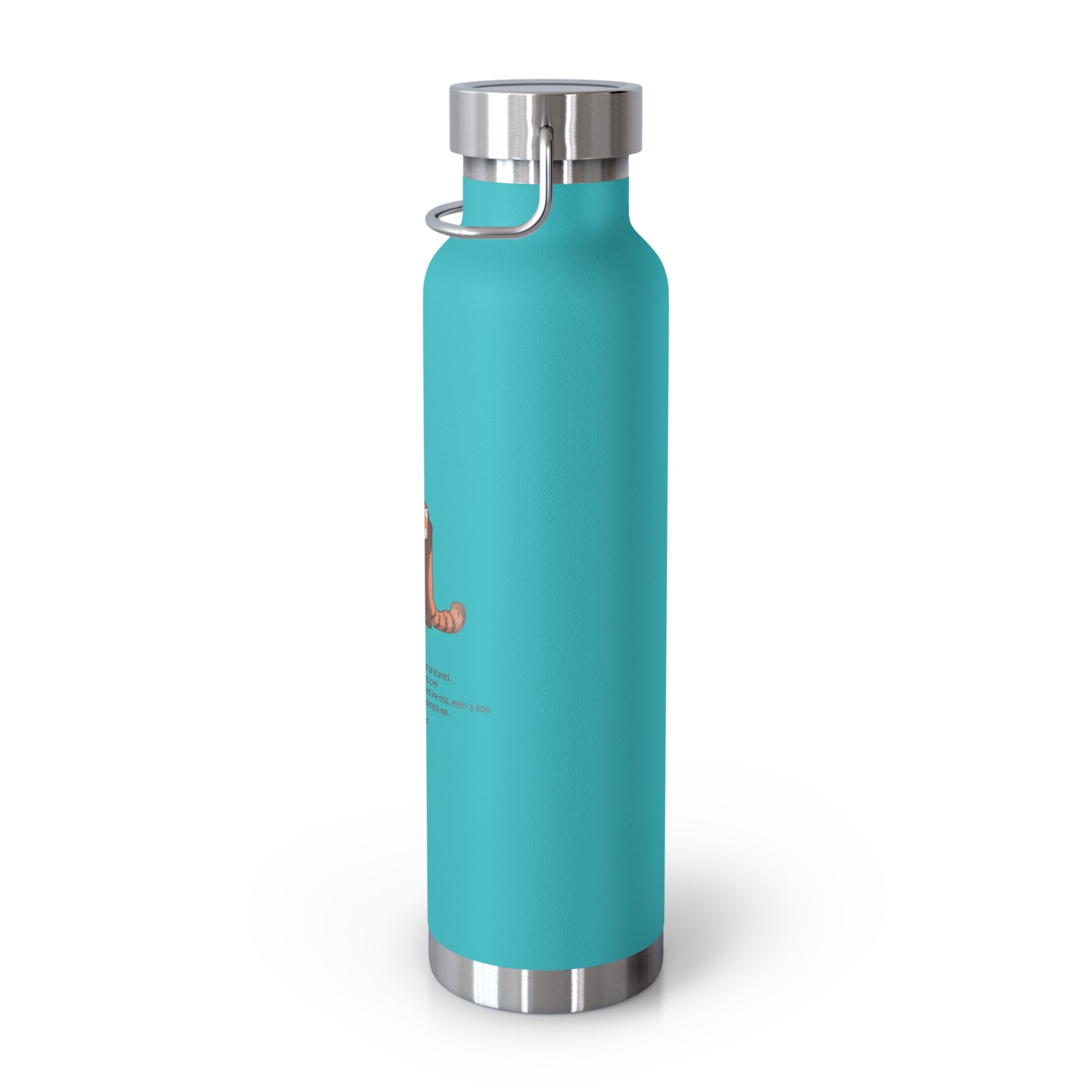 Cyan Blue Cute Standing Red Pandas Quote 22oz Copper Vacuum Insulated Bottle