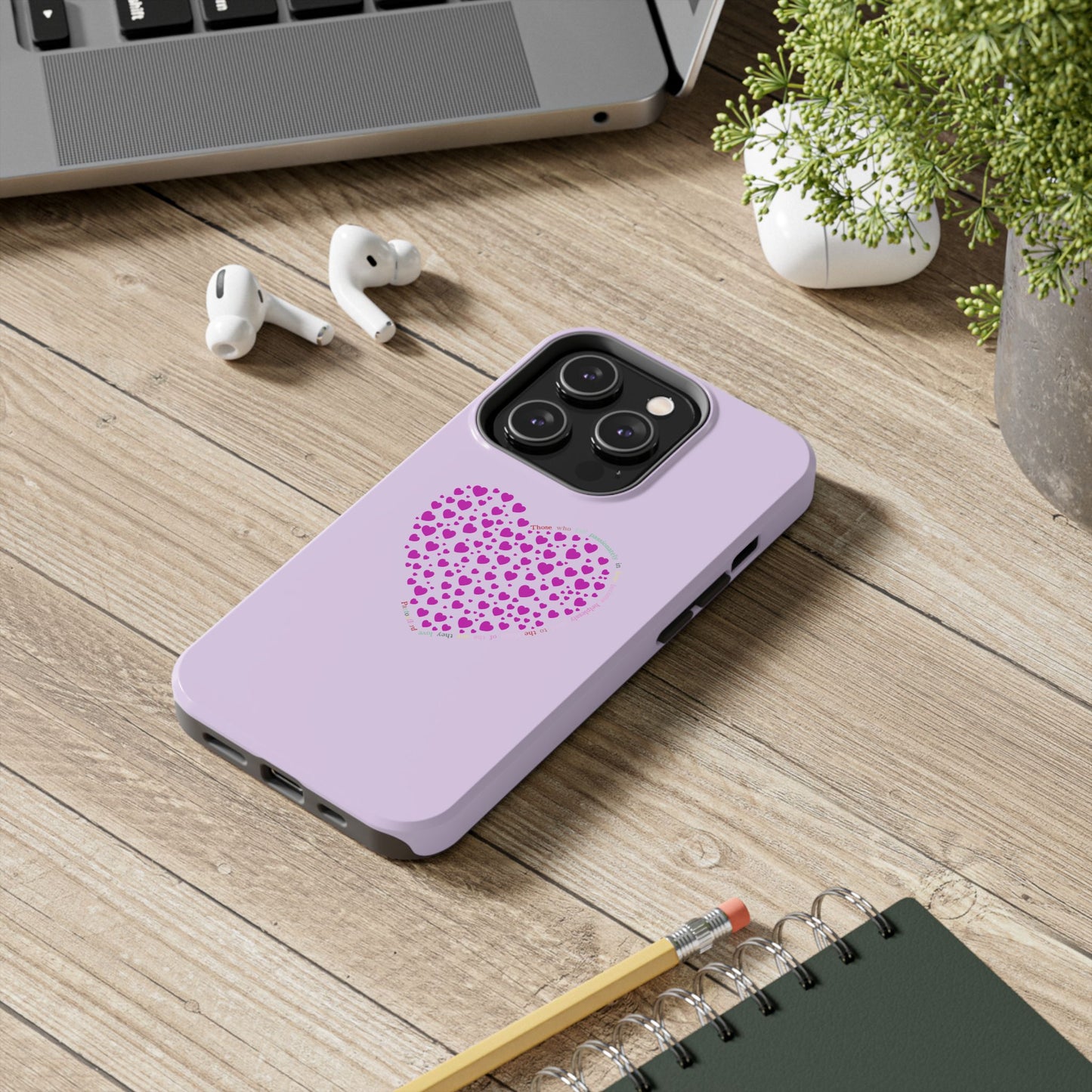 Pink Heart Design Tough iPhone Cases