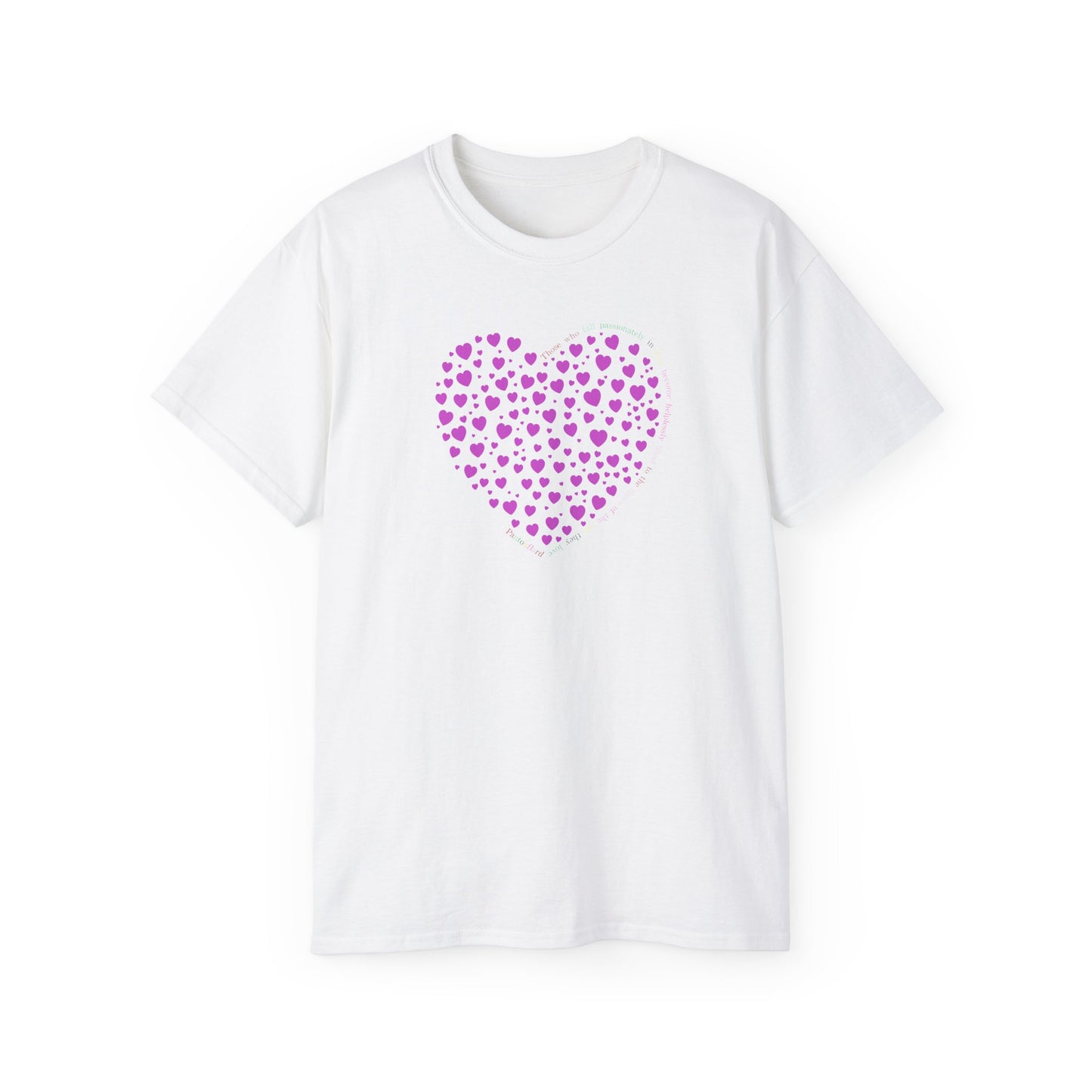 Powder Pink Heart Unisex short sleeved T-shirt