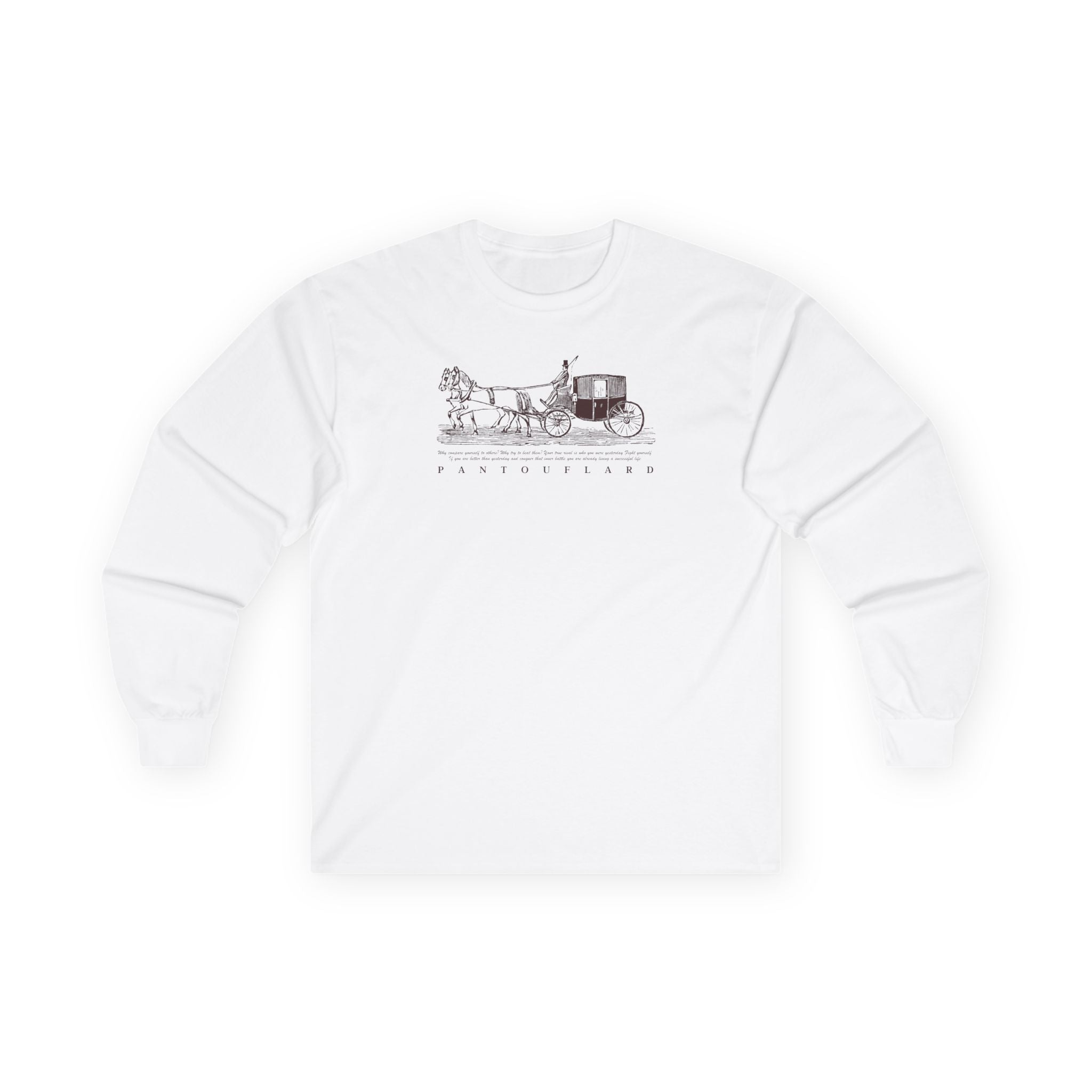 Unisex Sport Grey Pantouflard Carriage Cotton Blend Long Sleeve Tee