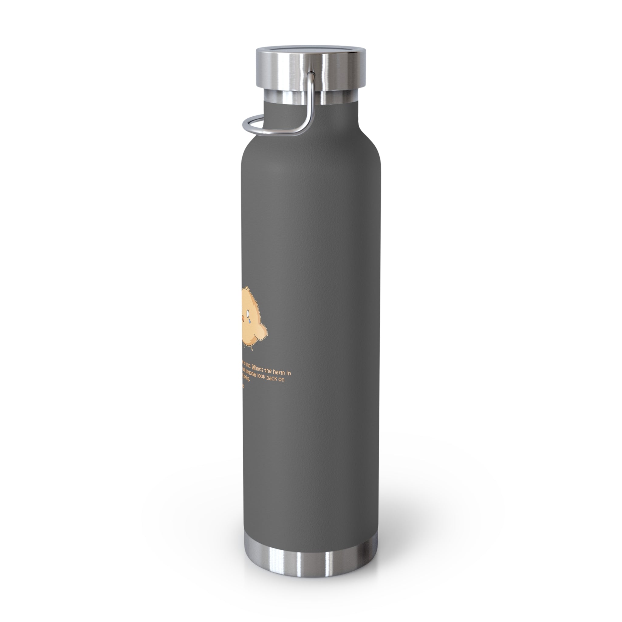 Navy Blue Cute Biting Chicks Quote 22oz Copper Vacuum Insulated Bottle