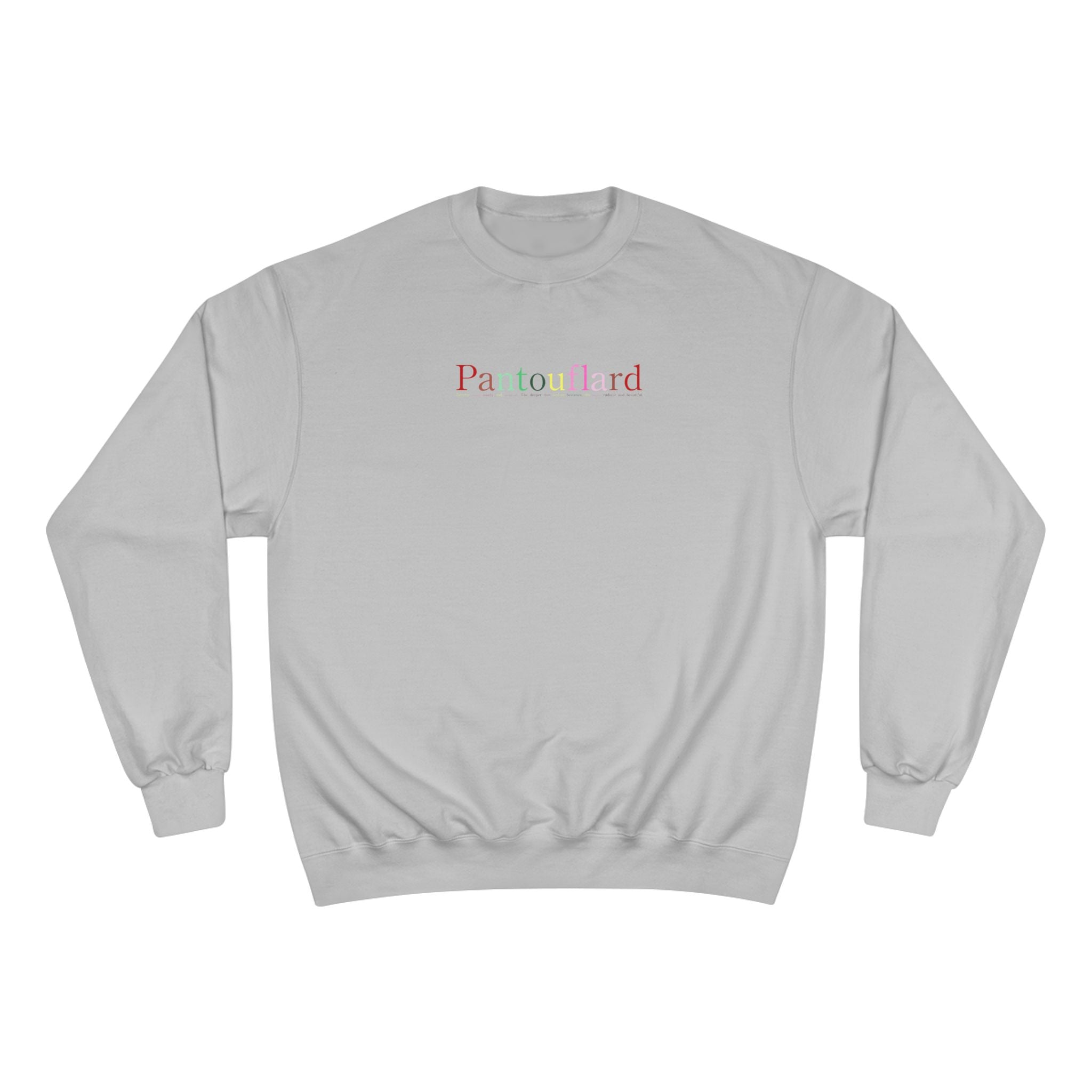 Old Money Aesthetic Champion Crewneck - Pantouflard Pastel Logo (Sustainable Eco-Fleece Sweatshirt)