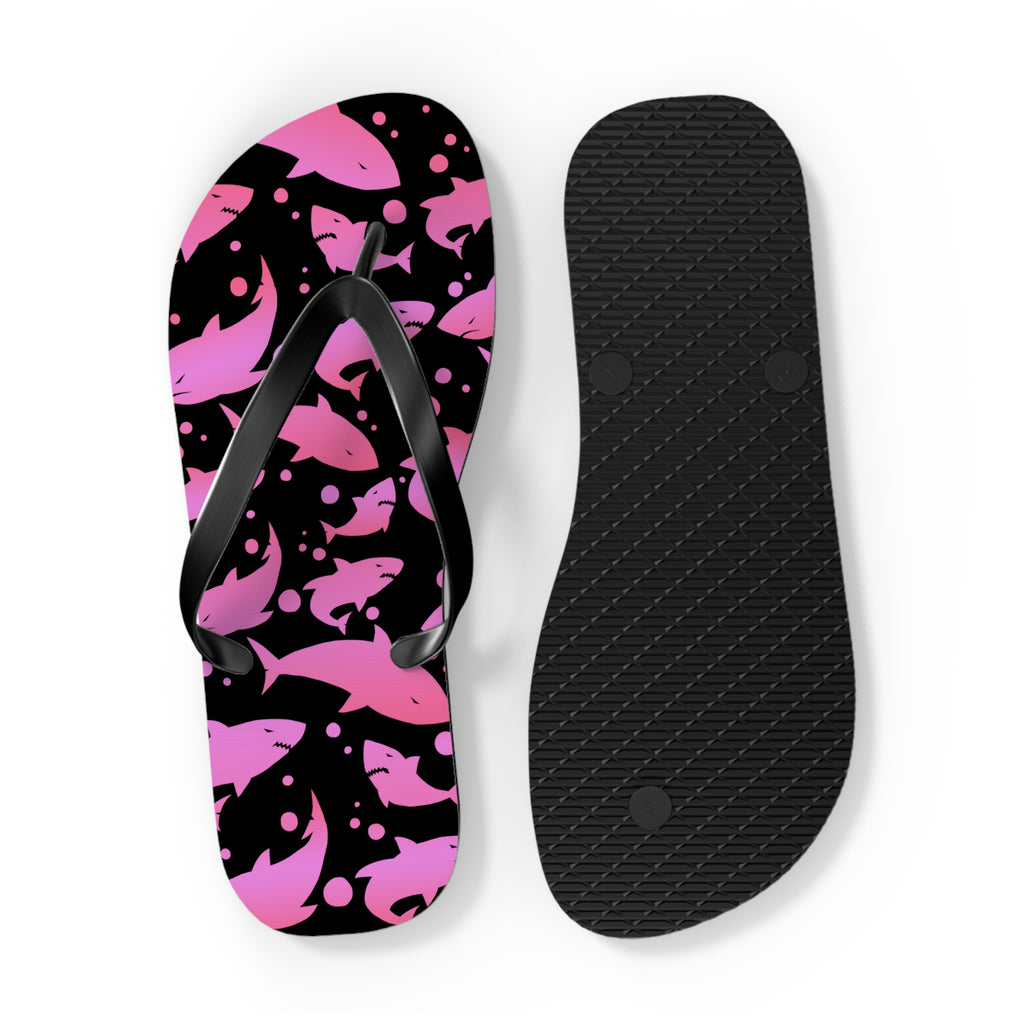 Men's/Women's Pink Shark Flip Flops - Graphic Thong Sandals