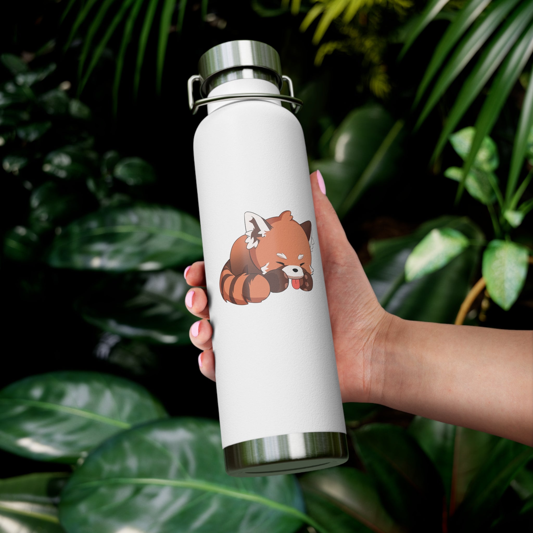 Orange Cute Sleeping Red Panda 22oz Copper Vacuum Insulated Bottle