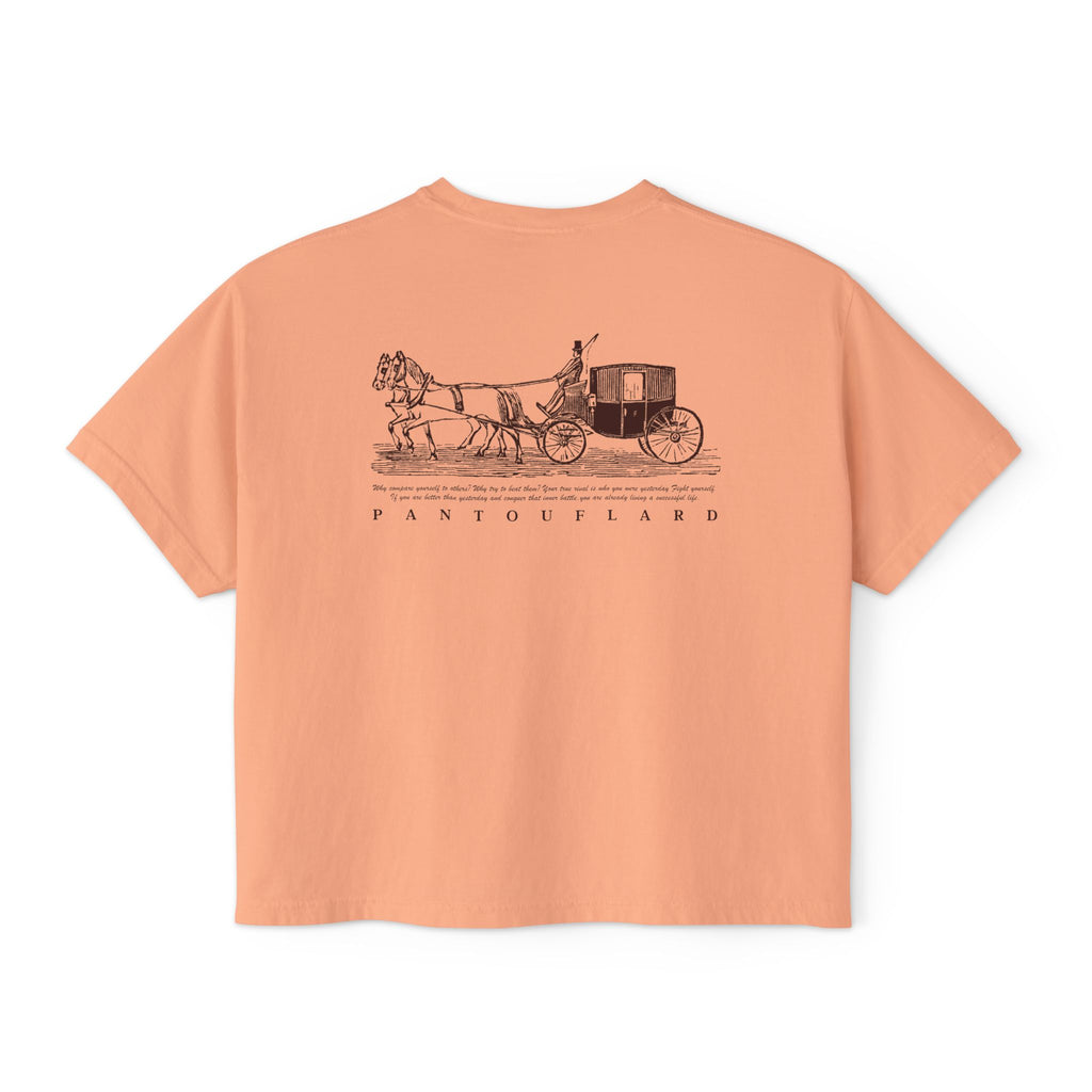 Old Money Equestrian Boxy Tee - The Timeless Carriage I (Comfort Colors 3023CL Back Print)