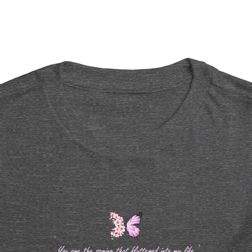 Toddler Yellow Floral Butterfly Spring Quote 100% Cotton Short Sleeve Tee