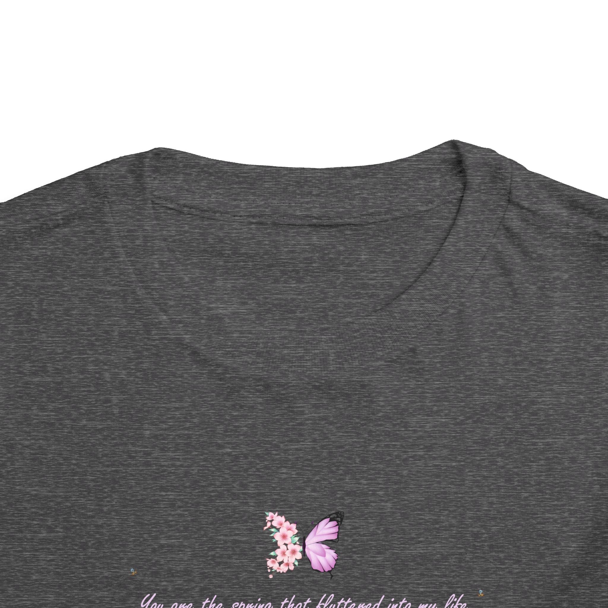Toddler Yellow Floral Butterfly Spring Quote 100% Cotton Short Sleeve Tee