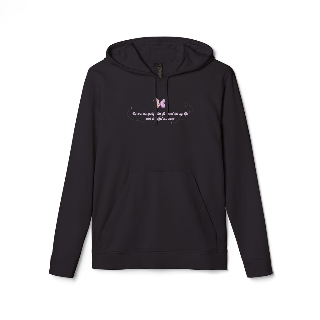 Unisex White Floral Butterfly Spring Quote BCI Cotton Adidas Hoodie