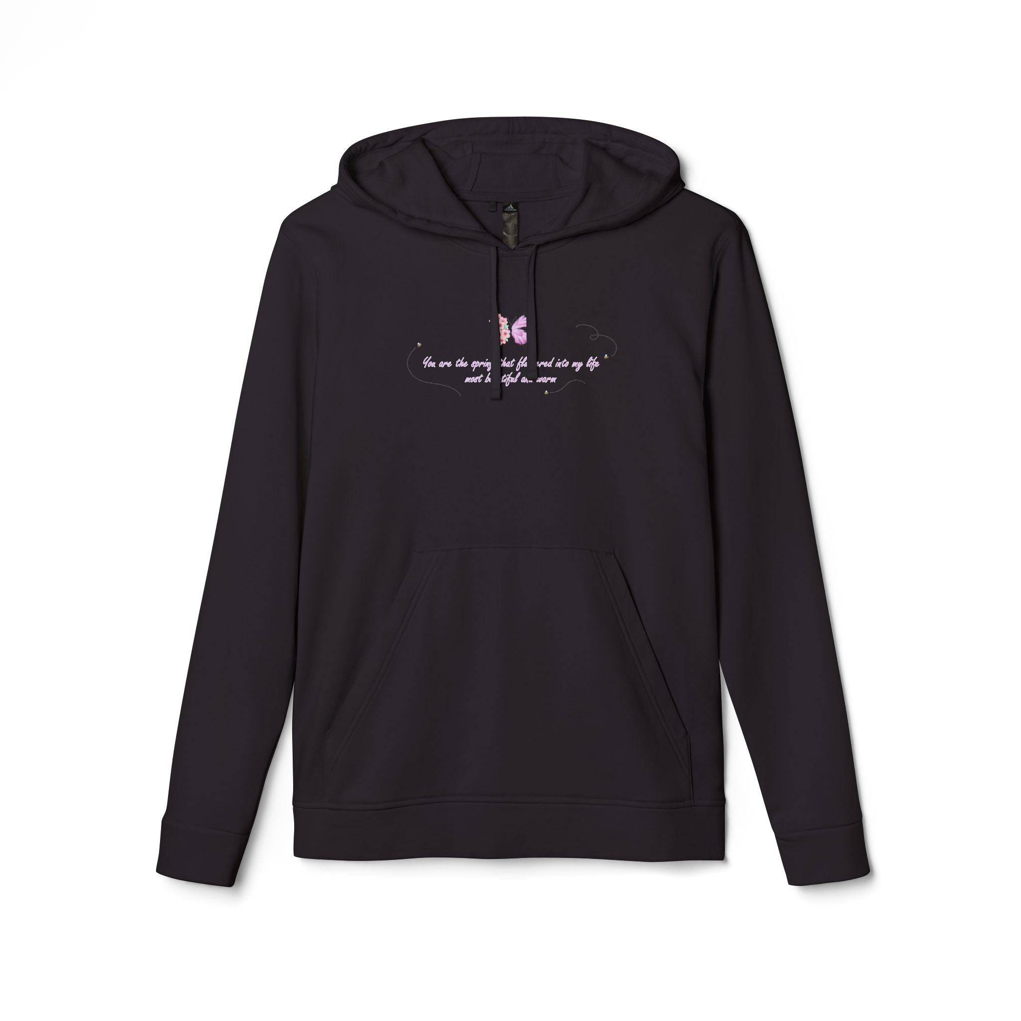 Unisex White Floral Butterfly Spring Quote BCI Cotton Adidas Hoodie