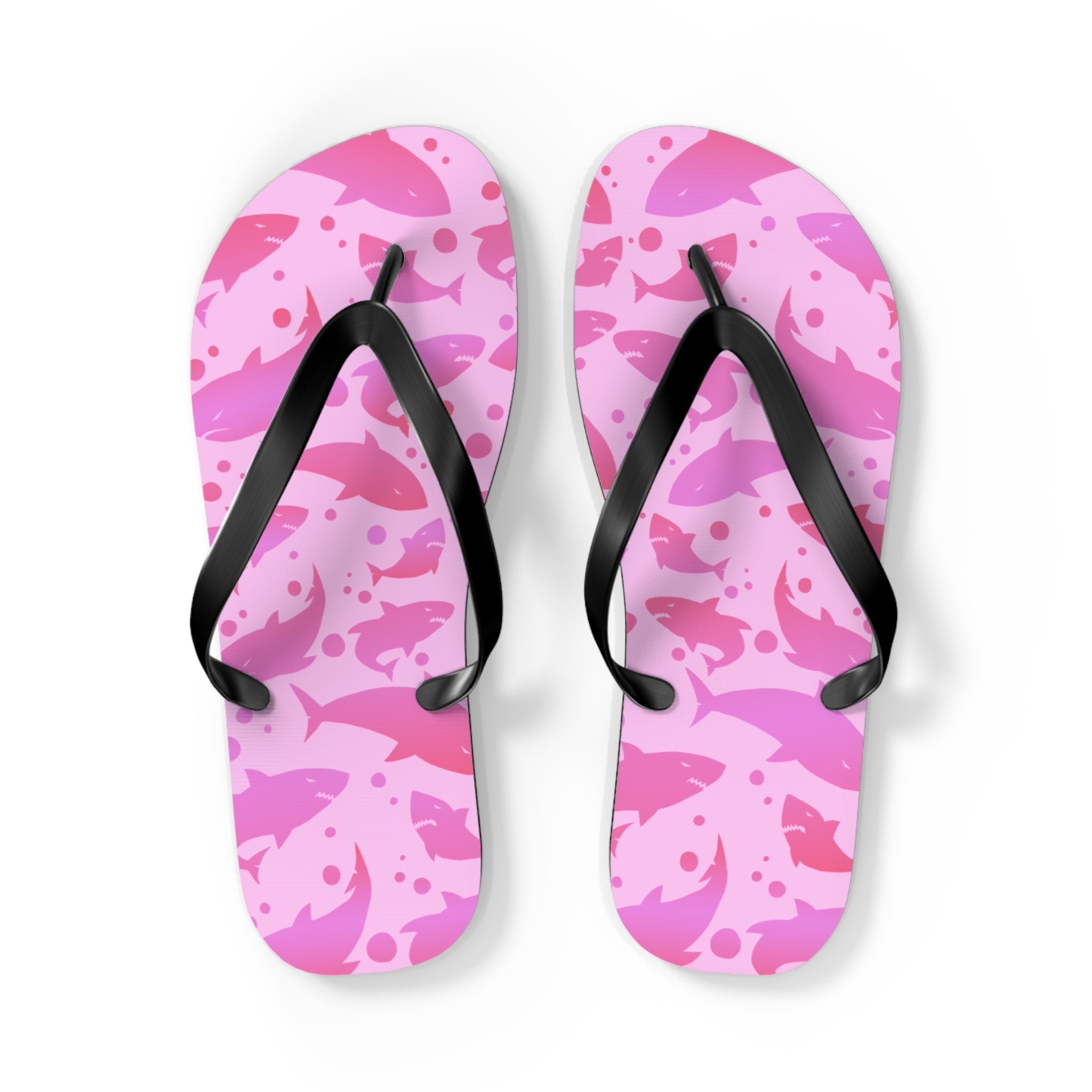 Unisex Pink Shark Silhouette Pattern EVA Polyester Flip Flops