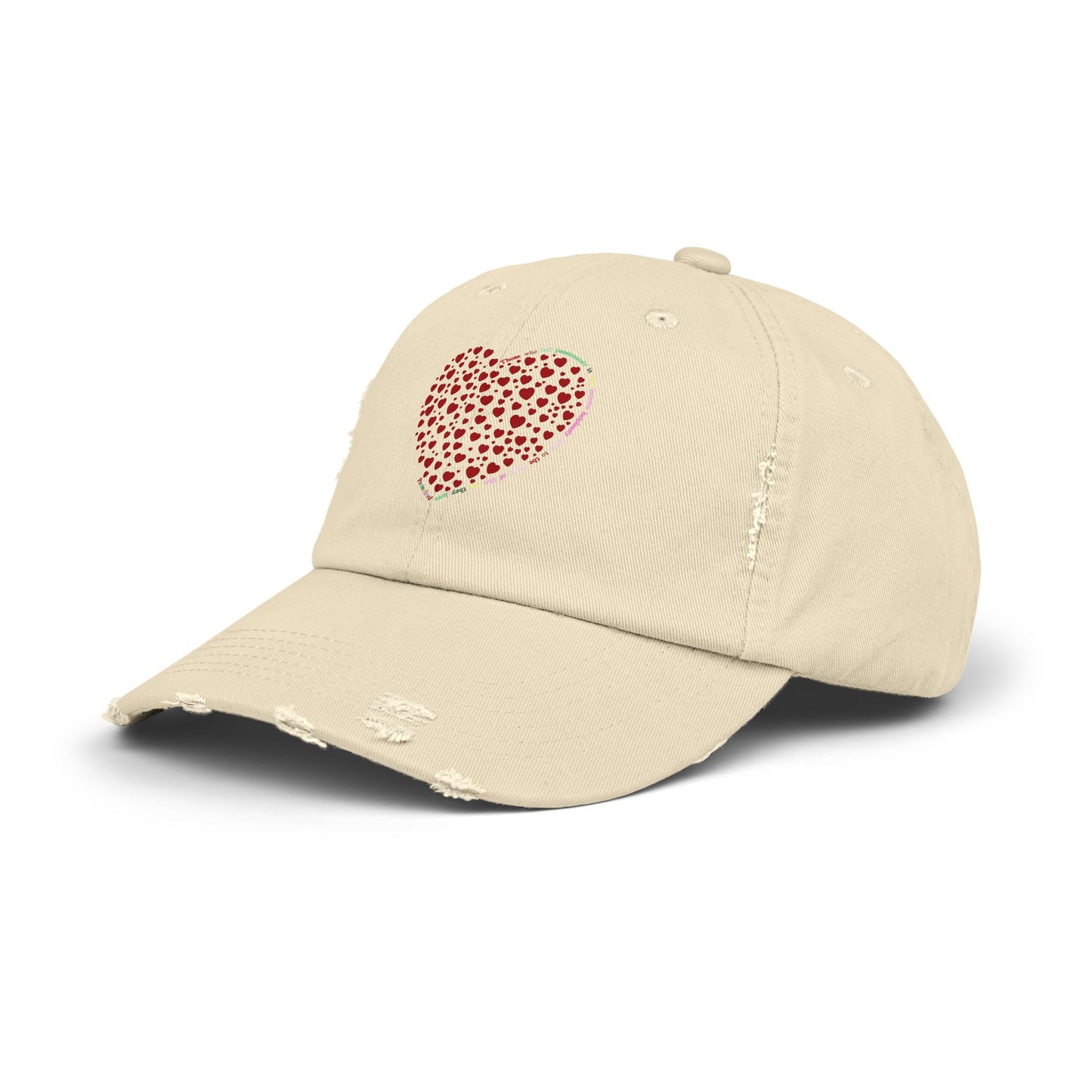 Distressed Red Heart Cap, Casual Hat