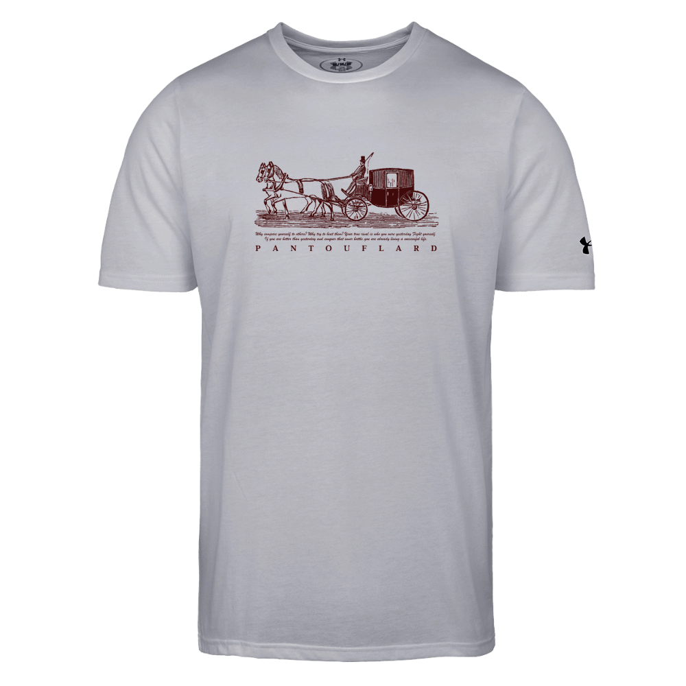 Men's White Vintage Carriage Quote Cotton Blend Under Armour T-Shirt - gray
