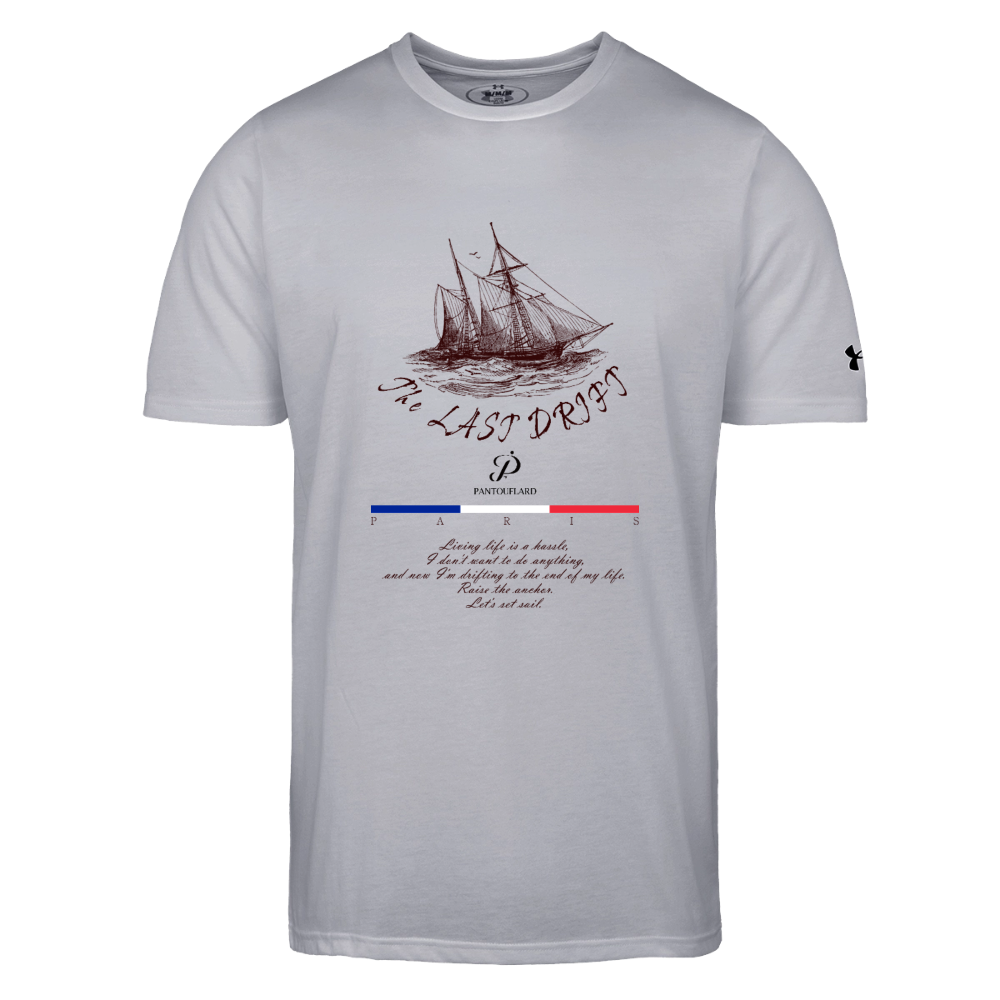 Men's White The Last Drift Ship Cotton Blend Under Armour T-Shirt - gray