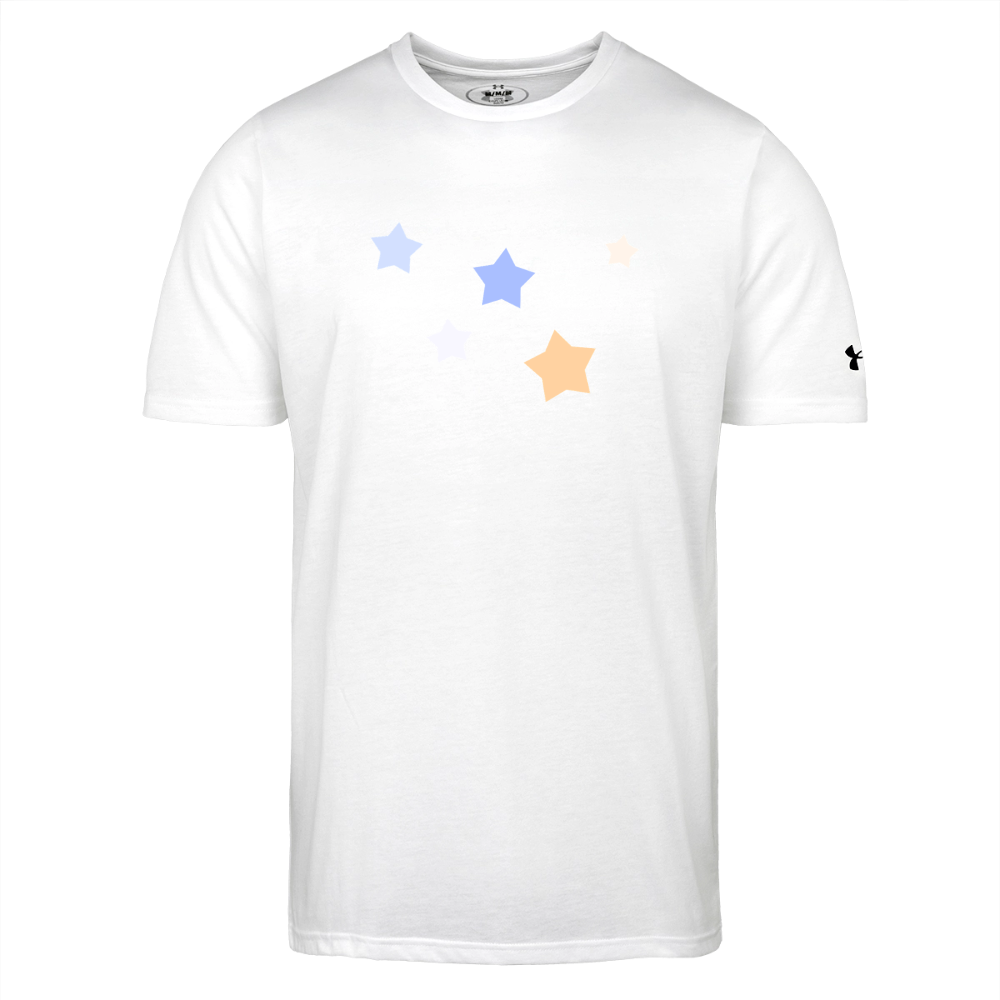 Men's Black Kitschy Cassiopeia Constellation Cotton Blend Under Armour T-Shirt - white