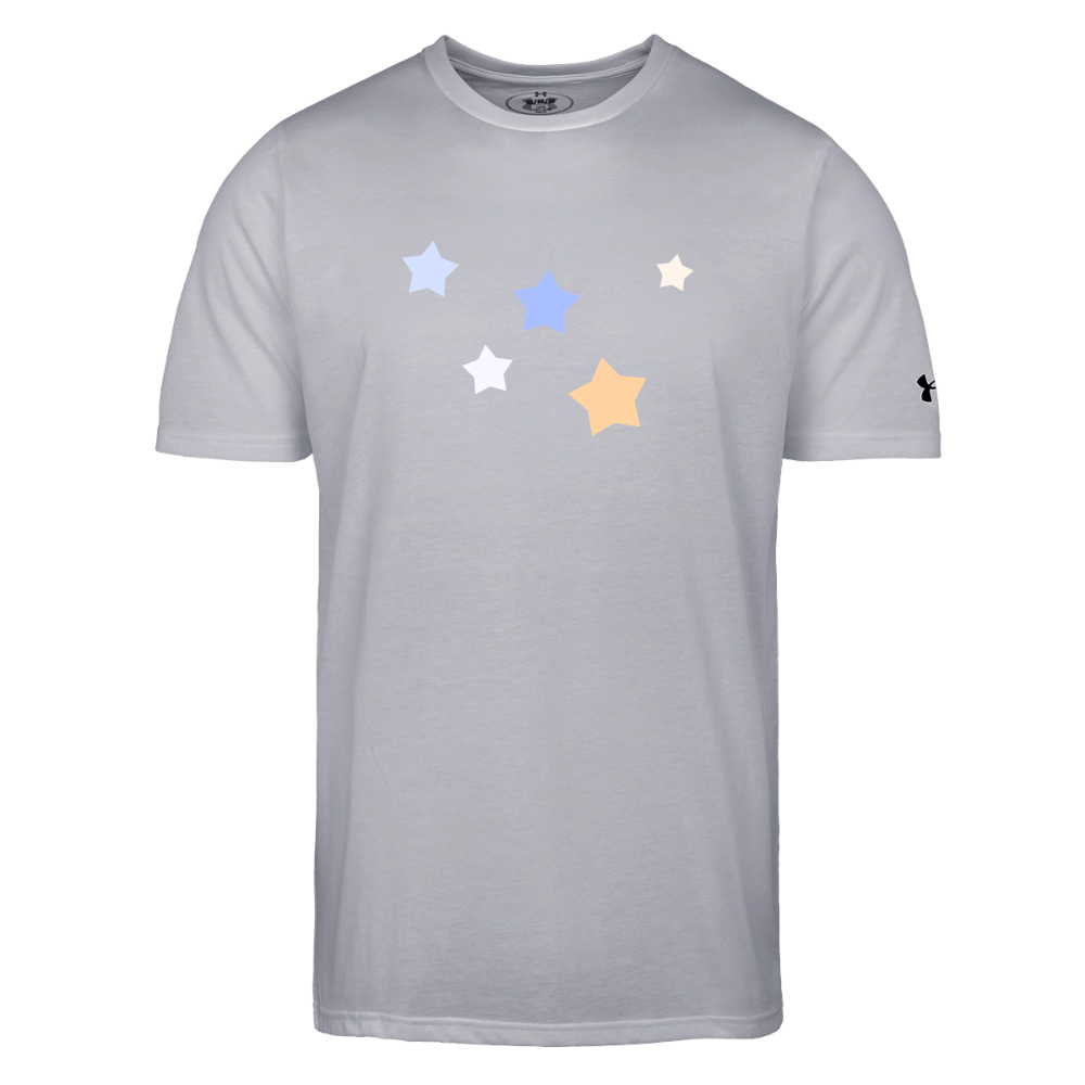 Men's Black Kitschy Cassiopeia Constellation Cotton Blend Under Armour T-Shirt - gray