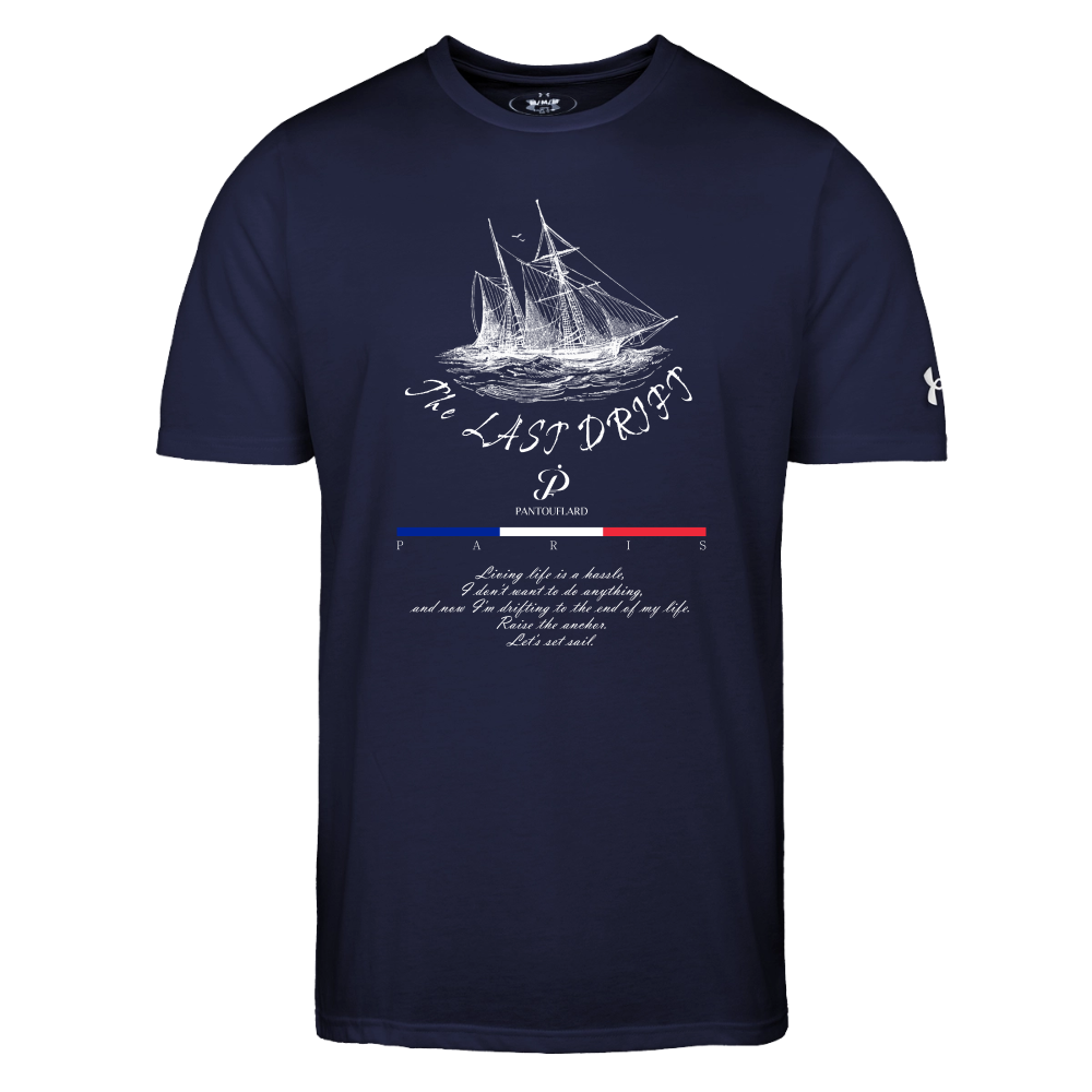 Men's Black The Last Drift Ship Cotton Blend Under Armour T-Shirt - navy
