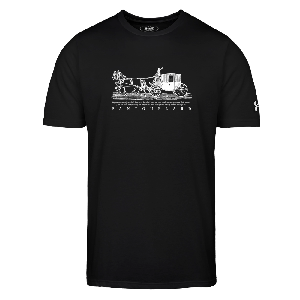Men's Black Vintage Carriage Quote Cotton Blend Under Armour T-Shirt - black