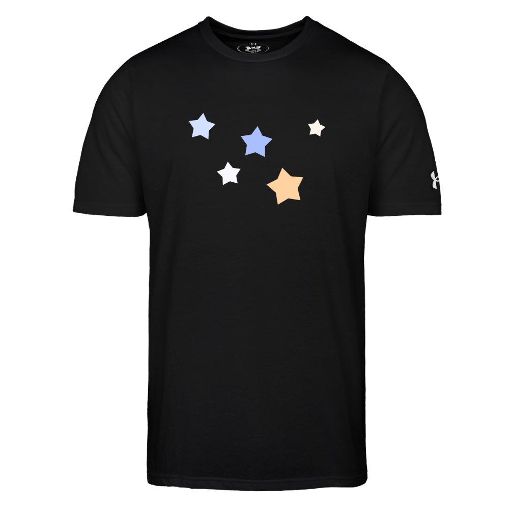 Men's Black Kitschy Cassiopeia Constellation Cotton Blend Under Armour T-Shirt - black