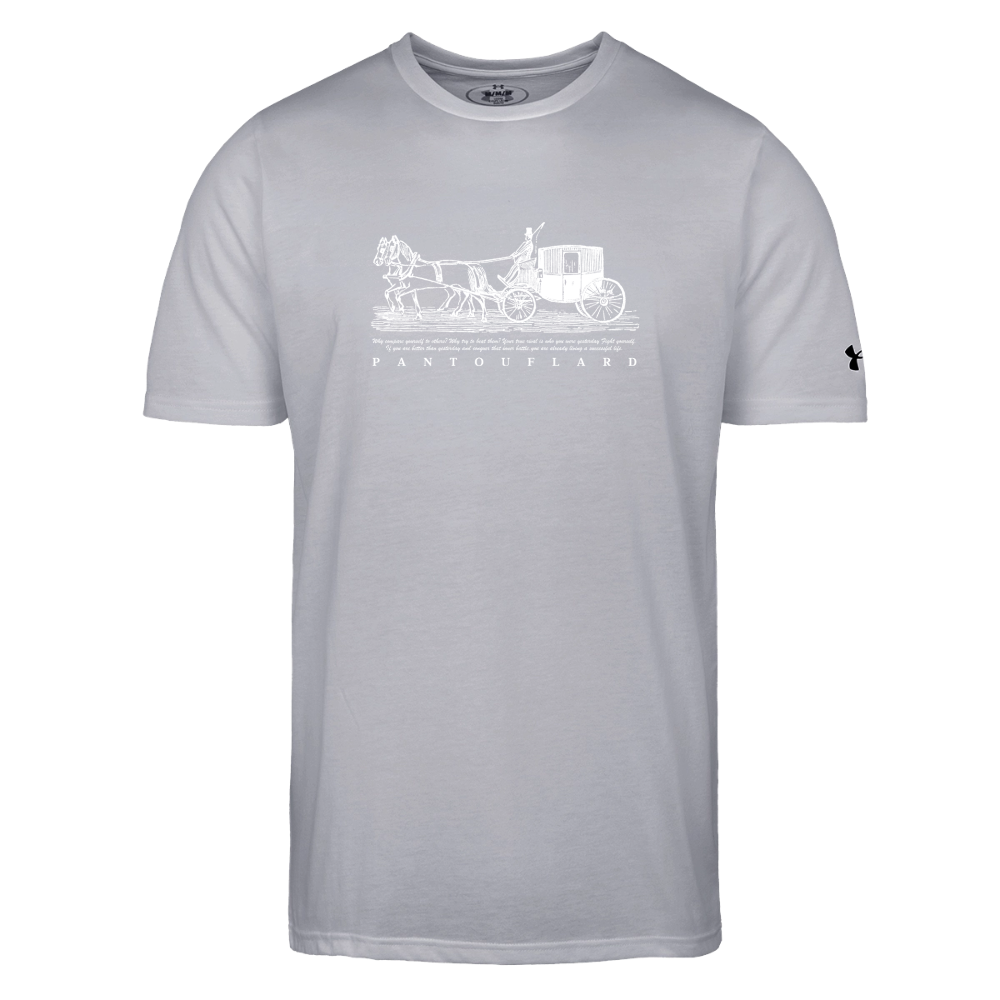 Men's Black Vintage Carriage Quote Cotton Blend Under Armour T-Shirt - gray