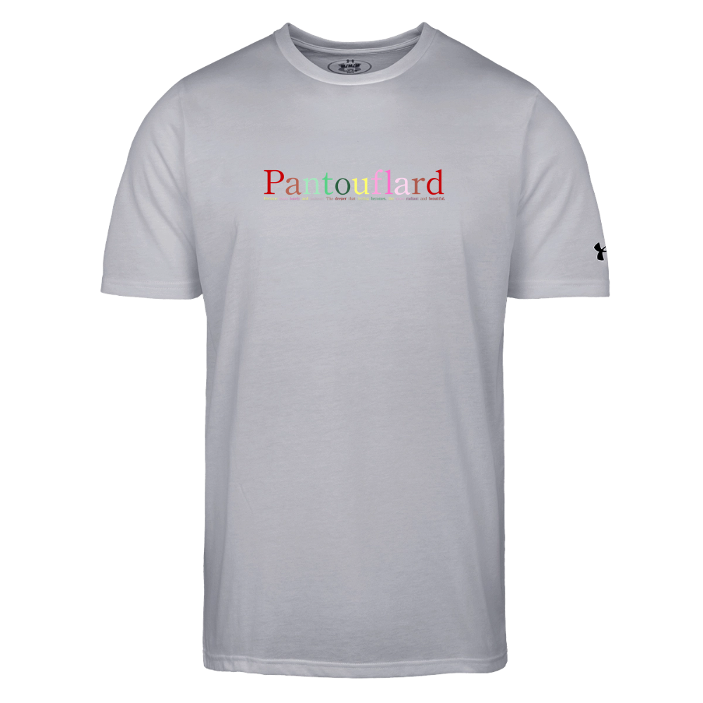 Men's Navy Blue Colorful Pantouflard Typography Cotton Blend Under Armour T-Shirt - gray