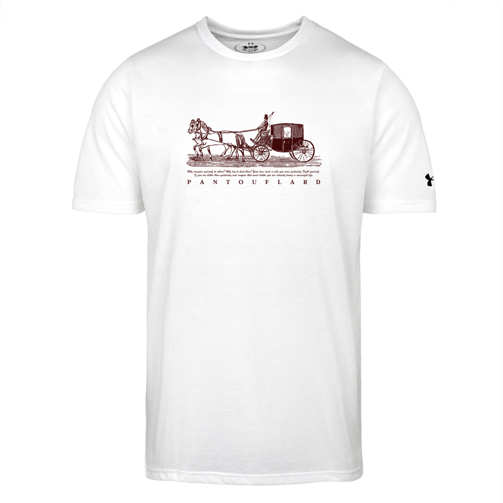 Men's White Vintage Carriage Quote Cotton Blend Under Armour T-Shirt - white