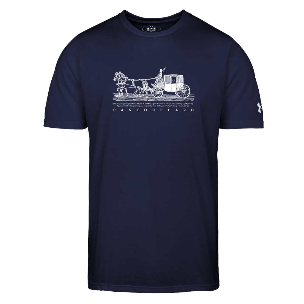 Men's Black Vintage Carriage Quote Cotton Blend Under Armour T-Shirt - navy