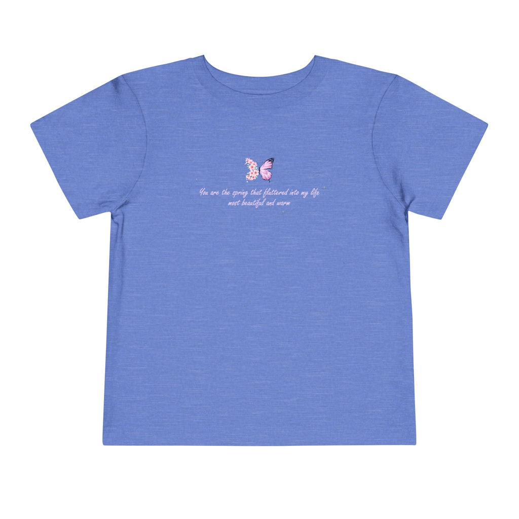 Toddler Yellow Floral Butterfly Spring Quote 100% Cotton Short Sleeve Tee